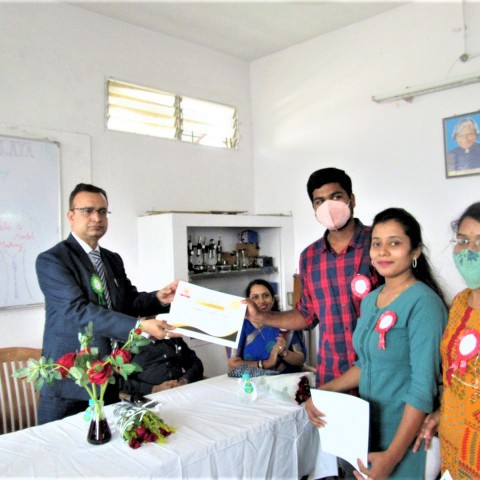 PG Dept. of Chemistry - Winners Receiving the Award for Poster and Model making Competetion